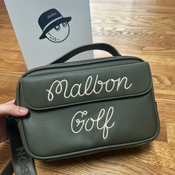 NEW Malbon Golf Crossbody Bag in olive green and black - Picture 2 of 10
